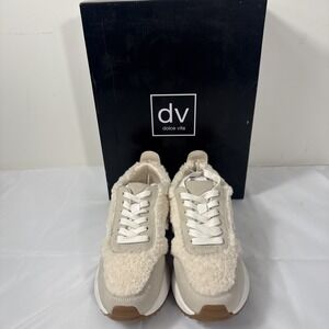 DV DOLCE VITA BYNX LOW TOP  FAUX FUR SNEAKERS SIZE 7‎ IN OFF WHITE